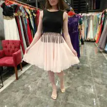 Short Knee Length Party Dress Sleeveless Wholesale 7189