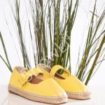 ShowLife Yellow Women Sandals Leather Upper Casual Shoes Snea...