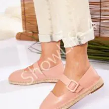 ShowLife Cute Pink Slip On Leather Women Flats Summer Sandals