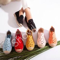 Showlife Designer Red Suede Slip On Espadrilles Women Flats Summer 8 From Turkey showlife women sandals open toe casual ankle strap platform wedges shoes summer style