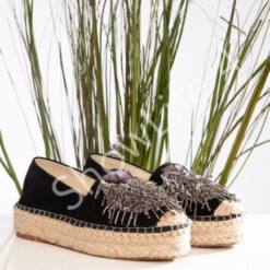 Showlife Natural Suede Slip On Decorated Espadrilles Women Flats 7 From Turkey showlife women sandals open toe casual ankle strap platform wedges shoes summer style