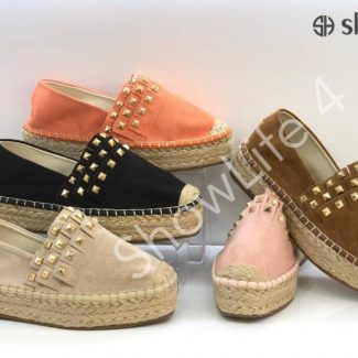 ShowLife Stitch Suede Slip On Espadrilles Women Flats...