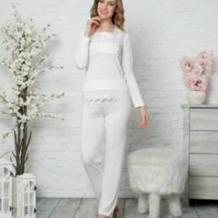 Long Sleeve Laced Women'S Pajamas Set 2502Uy Size Ml- Xl- Xxl 10 From Turkey women’s short sleeve karohat red nightgown 2524kg ml xl xxl