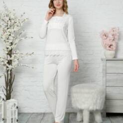 Long Sleeve Laced Women'S Pajamas Set 2502Uy Size Ml- Xl- Xxl 9 From Turkey women’s short sleeve karohat red nightgown 2524kg ml xl xxl