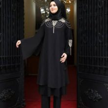 legújabb elegáns kétrészes szerény ruhák muszlim nőknek - 4614-es stílus