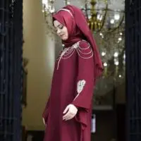 најновије елегантне дводелне скромне хаљине за муслиманке - стил 4614