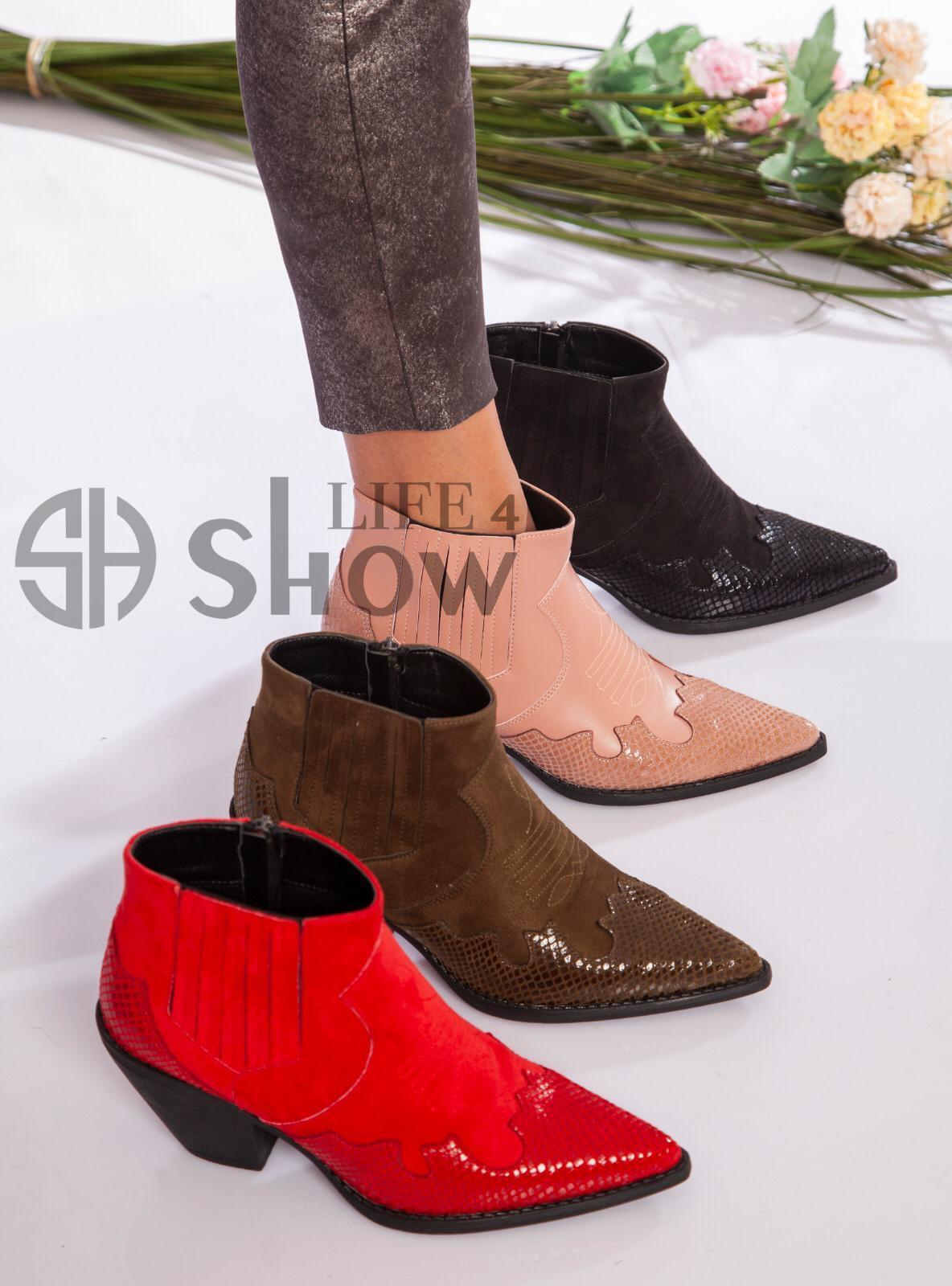 Young women black ankle boots fall