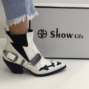 Elegant Women Booties Ankle Pointed Toe High Quality from ShowLife4