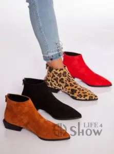أحذية الكاحل الشمواه الجلدية الجديدة للمرأة العلامة التجارية شو لايف 4