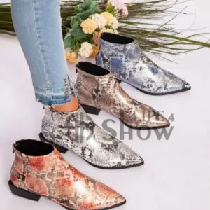 Snakeskin Booties Womens Shoes ShowLife4 New Top Brand