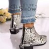 أحذية بوت نسائية من جلد الثعبان من ماركة Showlife4 الجديدة الرائدة، مقاس 5، من تركيا الثعبان الجوارب النسائية الأحذية showlife4 العلامة التجارية الجديدة الأعلى
