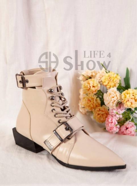 Stylish Buckle Ankle Boots for Women Lace Up ShowLife4 NEW 2021