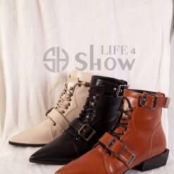 Stylish Buckle Ankle Boots For Women Lace Up Showlife4 New 2021 6 From Turkey young womens lace up booties beautiful showlife4 new 2021