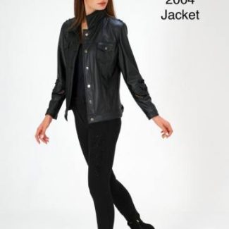 Leather Jacket Stylish CASUAL Black Modern Faux 2004 Marie Mc...