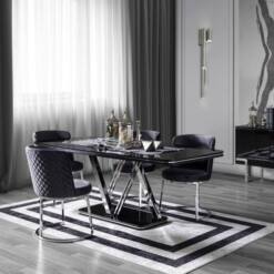 versace dining set furniture modern stylish black 9 pieces