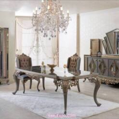 galaksi classical dining table set - royal 2047 design: where opulence meets timeless elegance