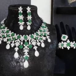 florence bridal green royal jewellery set zirconium stones amazing 21