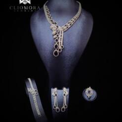 notevole meraviglioso set di gioielli cliomora cz cubic zirconia zks58