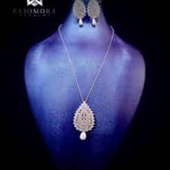 elegante conjunto de joyas cliomora cz circonita cúbica zks55