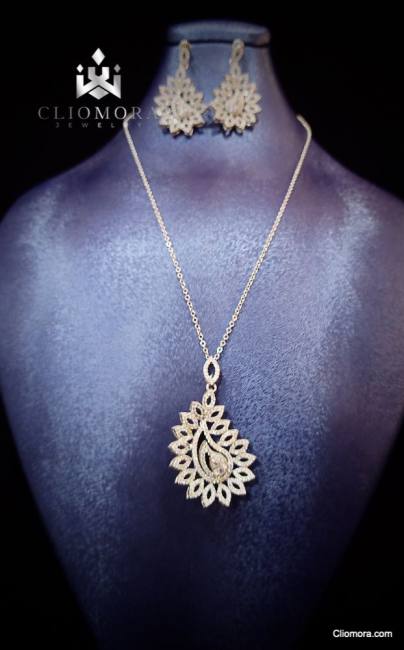lavish jewelry set elegant cliomora cz cubic zirconia zks51