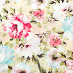 individuell bedruckter Chiffonstoff, hochwertiges Blumenmuster, 100 % Polyester