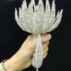 Eleanora Amazing Bridal Bouquet Holder Cubic Zirconia - Zh05 4 From Turkey adela luxurious cubic zirconia bridal bouquet holder - zh01