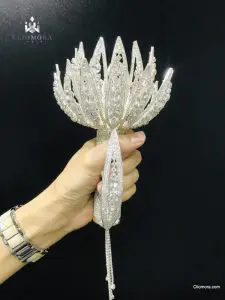 adela luxurious cubic zirconia bridal bouquet holder – zh01