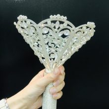 Adela lujoso soporte para ramo de novia de circonita cúbica - zh01