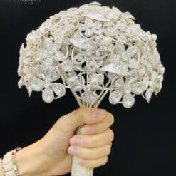 adela luxurious cubic zirconia bridal bouquet holder - zh01