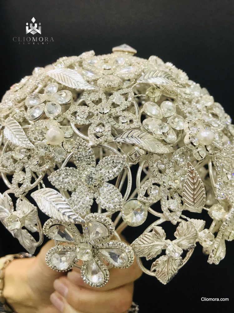 Adela Luxurious Cubic Zirconia Bridal Bouquet Holder - ZH01
