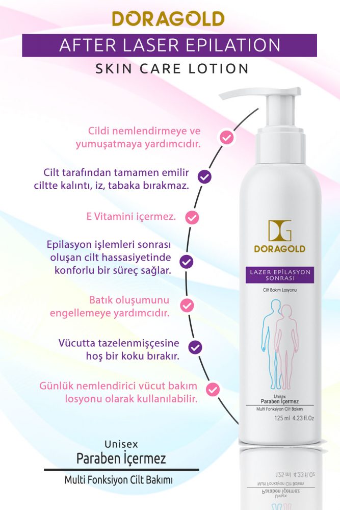 Doragold Post Epilation Lotion After Waxing Skin Moisturizer Non Greasy All Skin Types Cream 125 ml 6
