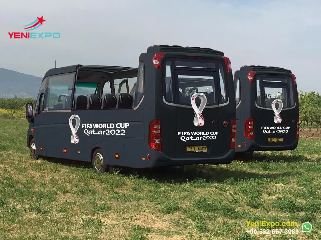 open roof tourist bus sightseeing fifa world cup qatar 2022