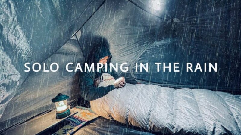 camping alone at the edge of amazing cliff • [4k] enjoying cold night and rain whole day • asmr