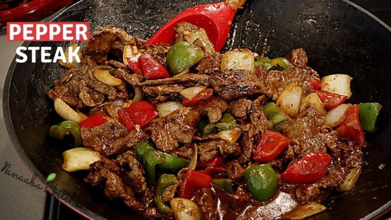 easy way to make  the tastiest  pepper steak recipe for your family  -  cooking stir fry