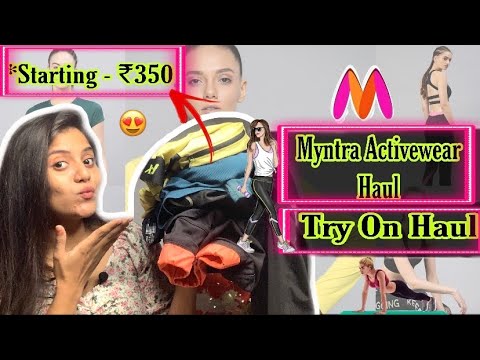 myntra super affordable activewear haul😍|hrx activewear|try on haul|womens activewear|starting-₹350