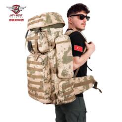 Military-Style 110L Backpack Is Perfect For Outdoor Sports And Hiking, With A Large Capacity And Camouflage Design. 7 From Turkey military 110 lt waterproof fabric operation bag - desert camouflage mountaineer soldier bag