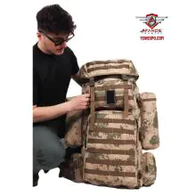 Militärische 110-Liter-Einsatztasche aus wasserdichtem Stoff – Wüstentarn-Bergsteiger-Soldatentasche