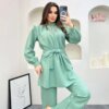 elegant women's linen top & pants set, sizes 38-46 by king fashion wholesale