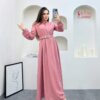 Langes Damenkleid aus Leinenstoff in den Größen 38–46 von King Fashion Wholesale
