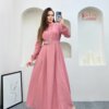 Langes Damenkleid aus Leinenstoff in den Größen 38–46 von King Fashion Wholesale