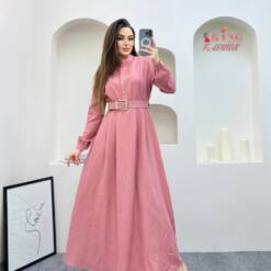 فستان نسائي طويل من قماش الكتان بمقاسات 38-46 من شركة King Fashion Wholesale