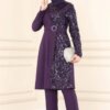 Traje de mujer de tela crepé, tallas 38-48, código de venta al por mayor 2542 8, procedente de Turquía. suite mujer tela crepe 38-48 mayoreo codigo 2542