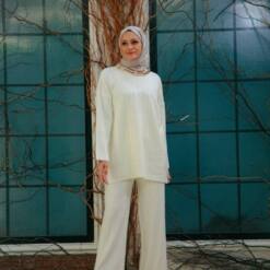 fustan women's knitwear top and bottom set: free standard size - crafted in turkiye for export