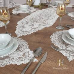 Rosalindahome Brand Complete Table Setting: Table Runner And 6,8,12 Placemats - Versatile Lace Doilies For Dressers And Dining Tables - Elegant Dining Table Decor 8 From Turkey rosalindahome brand complete table setting: table runner and 6,8,12 placemats - versatile lace doilies for dressers and dining tables - elegant dining table decor