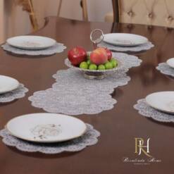 Eleanor Elegant Service Placemat And Runner Set - 7X 9X 13X Piece Embroidered Draw Sets 5 From Turkey eleanor elegant service placemat and runner set - 7x 9x 13x piece embroidered draw sets
