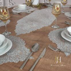 Rosalindahome Brand Complete Table Setting: Table Runner And 6,8,12 Placemats - Versatile Lace Doilies For Dressers And Dining Tables - Elegant Dining Table Decor 6 From Turkey rosalindahome brand complete table setting: table runner and 6,8,12 placemats - versatile lace doilies for dressers and dining tables - elegant dining table decor