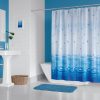 Blauer Badvorhang mit Wassertropfen – 71 x 79 Zoll (180 x 200 cm), luxuriöser Duschvorhang aus Stoff
