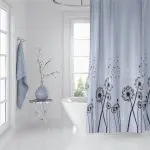 Perdeau de duș pentru baie cu model păpădie - 71 x 79 inchi (180x200 cm) - cârlige incluse