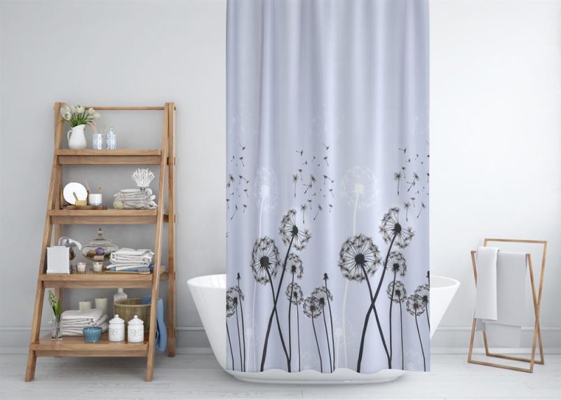 pitypang mintás fürdőzuhanyfüggöny - 71 x 79 hüvelyk (180x200 cm) - akasztók mellékelve