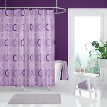 lila gyűrű mintás fürdőfüggöny - 71 x 79 hüvelyk (180x200 cm) c gyűrűs ajándék zuhanyfüggöny